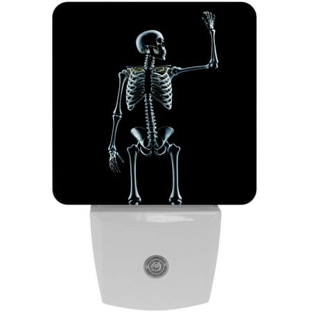 

Night Light Night Lights Plug into Wall Dusk to Dawn Sensor White Led Night Light 2 Pack Nightlight for Bedroom Bathroom Hallway Kitchen Crystal Skull Psyche Hippie Skeleton Black