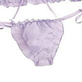 thumbnail image 4 of Womens Bra Tong Lingerie Tie Ruffle Trim Dobby Mesh Homewear, 4 of 5