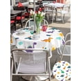 thumbnail image 5 of Outdoor Tablecloth with Umbrella Hole for Patio/Picnic/Party/Camping, Cartoon Dinosaur Waterproof Table Cloth Round Cover Washable, Watercolor Funny Cute Dino Sun (Dia 54"), 5 of 8