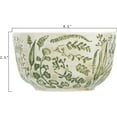 thumbnail image 3 of Woven Paths Stoneware Bowls with Embossed Green Pattern, Set of 6 Bowls, 3 of 4