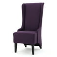 thumbnail image 5 of Purple Upholstered Dining Chair with Birch Wood Legs - Contemporary High Back Wingback Design for Living Room, Dining Room, 5 of 9