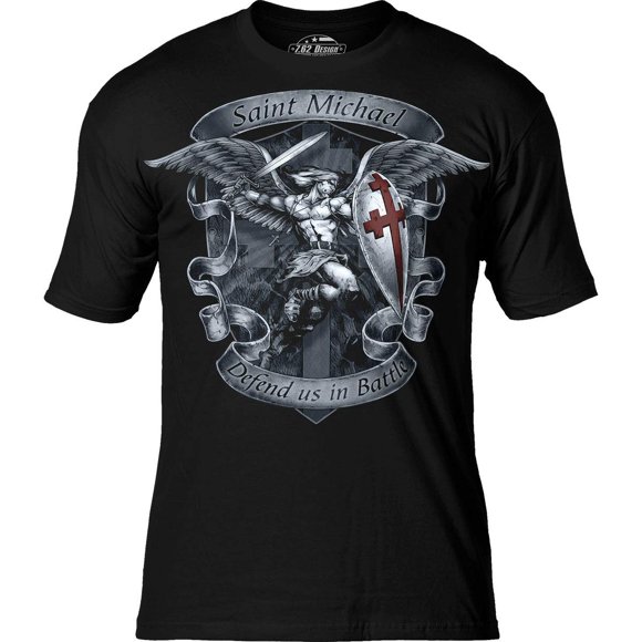 7.62 Design Saint Michael 'Defend Us' Men's T-Shirt 2X Black