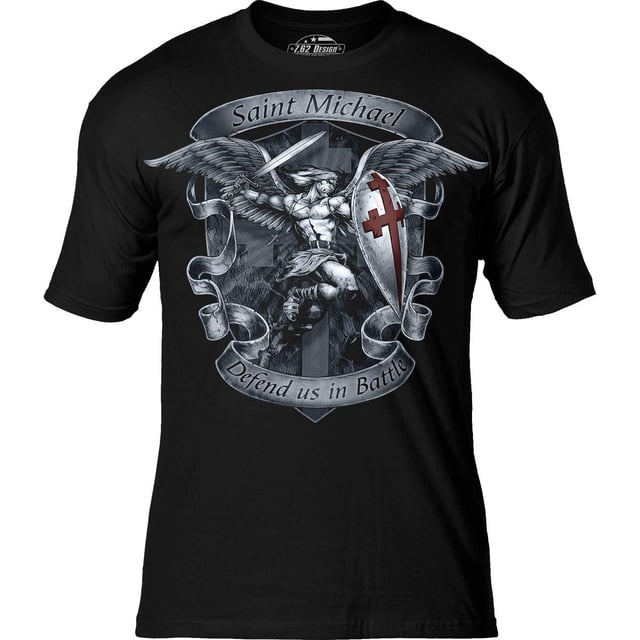 7.62 Design T-Shirt Homme Saint Michael 'Defend Us' 2X Noir