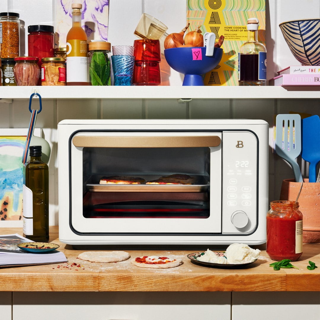 Beautiful 6 Slice Touchscreen Air Fryer Toaster Oven, White Icing