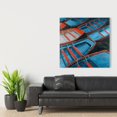 thumbnail image 2 of Petits Canoës Bleus et Rouges - Toile 36"x36 Pouces - Impression sur Demande, 2 of 5