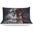 thumbnail image 3 of HAHDAXIA Gothic Skull Bedding Solid Comforter Set for All Seasons,3 Pieces(1 Comforter+2 Pillowcases),Soft Microfiber Bedding Set Full(79"x90"), 3 of 7