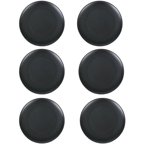 ABCISI 6 Pack Kitchen Melamine Plates, Round Dessert/Salad Plates, Serving Dishes for Snacks Appetizer, Dinnerware Sets, Dishwasher Safe, Dinnerware Sets, Dishwasher Safe,  6" Black