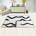 thumbnail image 3 of Abstract Black and White Pattern Soft Polyester Area Rug 31''x20'', Non Slip, Memory Foam, Water Absorbent, 3 of 7