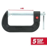 Hyper Tough Quick Release 4-Inch C-Clamp with Steel Swivel and Cast Iron Frame
