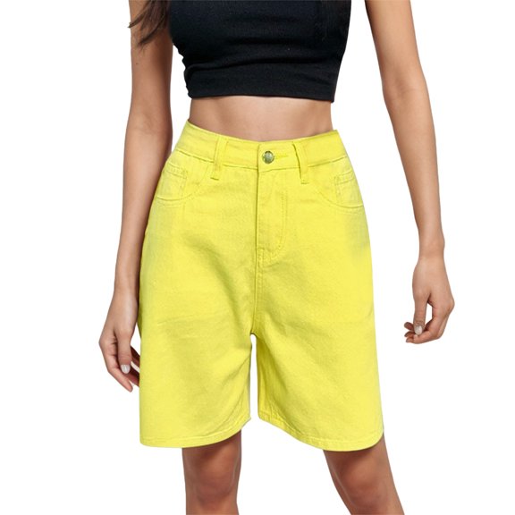 Shorts for Women Summer Fashion Capris Spring Button Up High Waisted Wide Leg Casual Jean Shorts S-XL