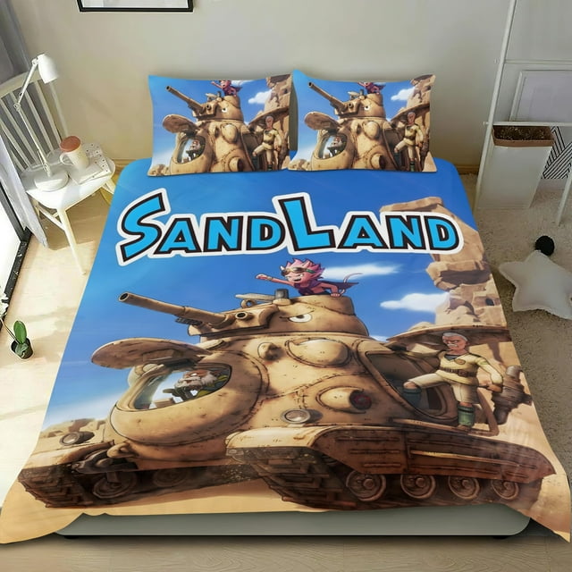 Sandland Conjunto de sábanas temático, trío de piezas, cómodo y amigable con la piel, diseño único, regalo de decoración para el hogar para familiares, amigos y fans,135cm *200cm