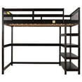 thumbnail image 5 of MODERNLUXE Wood Full Size Loft Bed with Desk and Shelves, Espresso, 5 of 14