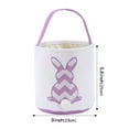 thumbnail image 2 of Easter Bunny Basket Bags for Kids, Sequin Rabbit Pattern Egg Basket Hunt Bags Personalized Canvas Cotton Bucket with Fluffy Tail for Easter Eggs, Candy, Gift, 2 of 7