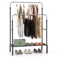 thumbnail image 1 of Patiojoy Double Rods Garment Rack 2 Heights Adjustable Clothing Rack Heavy Duty Metal Frame Clothing Rack for Hanging Clothes, 1 of 8