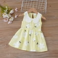thumbnail image 2 of ibuvkizy Girls Fall Dresses,6 Months-6 Years Toddler Kids Baby Girls Fashion Cute Sleeveless Doll Collar Flower Print Vest Dress Princess Dress, 2 of 9