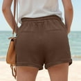 thumbnail image 5 of vigerkar Womens Linen Shorts,2025 Summer Shorts for Women Comfy Drawstring Beach Short Pants with Pockets Brown, M, 5 of 6