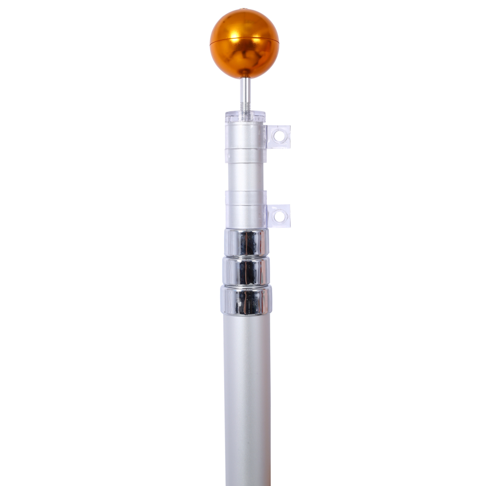 Gzxs 16Ft Telescopic Flag Pole Kit, Heavy Duty Aluminum Telescoping Flagpole, Outdoor Inground Flag Poles with 3x5 American Flag and Golden Ball Top for Commercial, Residential Use