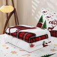 thumbnail image 5 of Manfei Kawaii Xmas Elk Zipper Queen Comforter Set with Fitted Sheet and 2 Pillowcases, Holiday Buffalo Christmas Zipper Bedding Set, White Red, Christmas Reversible, 4 Pieces, 5 of 7