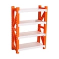 thumbnail image 3 of Estantería en miniatura para casa de muñecas, estante de almacenamiento clásico para juegos de simulación, mueble de 4 niveles para casa de muñecas, naranja, 3 of 8