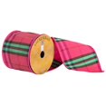 thumbnail image 1 of Vickerman Q172737 4 in. x 10 Yard Pink Green Mint Plaid Edge Ribbon, 1 of 1