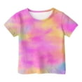 thumbnail image 4 of Tie Dye Clothes for Toddler Girls Boys Short Sleeve Shirts Rainbow Shirt for Kids Cute Tops for Teen Girls Painting T Shirt Sumemr Fashion Shirts #Pink(10-11 Years), 4 of 4