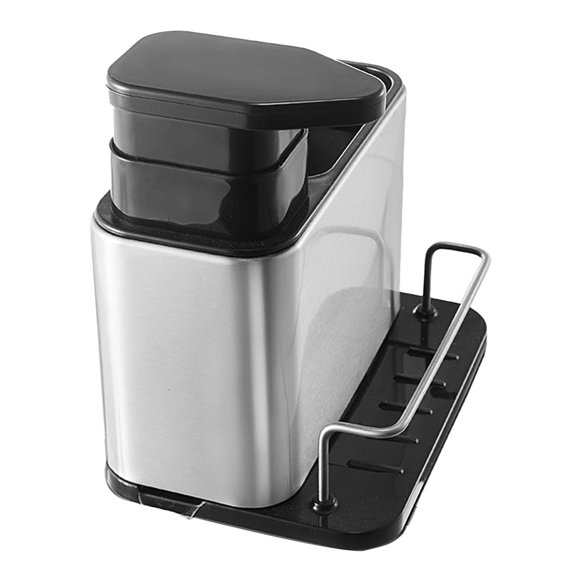 Organizador de vajilla 3 en 1, estante de almacenamiento de utensilios de cocina desmontable negro multifuncional