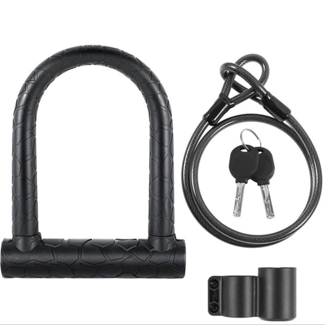 Candado En U Para Bicicleta Combinación De Servicio Pesado Candado En U Para Bicicleta Grillete Con Cable De Seguridad Y Soporte De Montaje Resistente Llave Antirrobo Candados Seguros Para Bicicletas Sweethay OD013954-00
