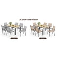 thumbnail image 3 of Patio Dining Set For 6, Asofer 7 Pcs Outdoor Dining Set with Metal Table with Umbrella Hole And Stackable Textilene Chairs for Garden & Yard, Gray, 3 of 15