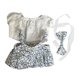 thumbnail image 3 of Ropa de muñeca de peluche vestir la imaginación para niñas pequeñas, disfraces educativos de manga corta con flexibilidad para muñeca de 6,69 pulgadas flores azules, 3 of 8