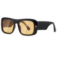 thumbnail image 1 of Gafas de sol Kimorn K1337 de moda retro con montura cuadrada, negro y amarillo, 1 of 7
