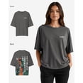 thumbnail image 3 of G West Womens Oversized World Wide Chain Tee Cream Size- Small, 3 of 5