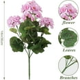 thumbnail image 2 of Zukuco Artificial Flowers for Outdoors, 4 Pack Geraniums Silk Flowers UV Resistant No Fade Faux Flowers Geraniums Bush for Home Outdoor Garden Porch Window Vase Wedding Decor (Purple Pink), 2 of 7