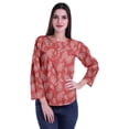 thumbnail image 2 of Moomaya Printed Button Placket Full Sleeve Top Round Neck WoMen's Casual Summer Tunic, 2 of 6