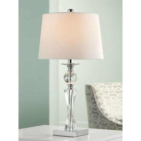 Vienna Full Spectrum Modern Table Lamp Crystal Column Twist White Drum Shade for Living Room Family Bedroom Bedside