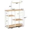 thumbnail image 3 of Wellynap Coffee Bar, Vintage Bakers Rack with 4-Tier Kitchen Shelves, Microwave Stand for Kitchens with Storage, Oak, 3 of 8