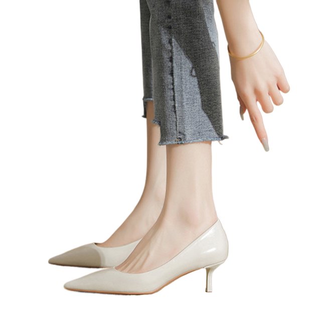Slip On Stilettos Zapatos Vestir Con Punta en Tacones Altos para Mujer Clásico (38) Blanco