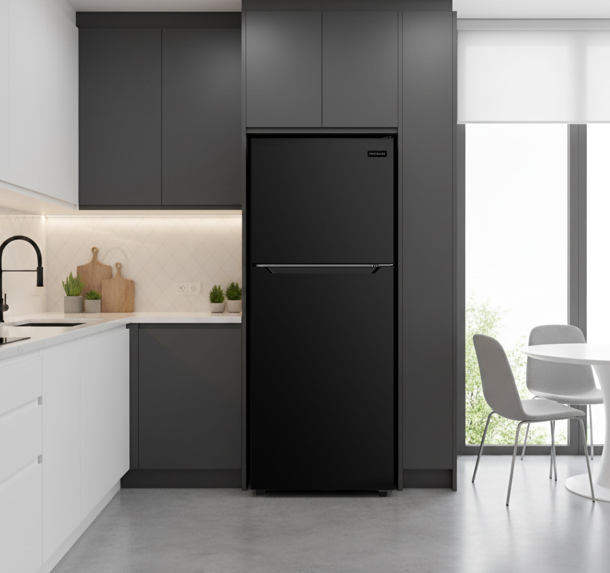 Frigidaire 10 Cu. ft. Top Freezer Refrigerator with Airflow Control, Frost-Free Apartment Size Fridge for Kitchen, Office, Black