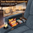 thumbnail image 5 of Oversized Manual Recliner, 3-Position Recliner with Hidden Arm Storage, Cup Holder & Side Pocket, Living Room & Bedroom Single Sofa, Blue, 5 of 6