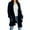 Blue, variant on ZXSXSY Women Plaid Printed Open Front Pockets Long Sleeve Winter Sweater Cardigan