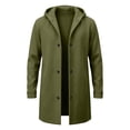 thumbnail image 4 of Men's Winter Pockets Coat Solid Color Hooded Coats Long Sleeve Jacket Outwear for Man, 4 of 8