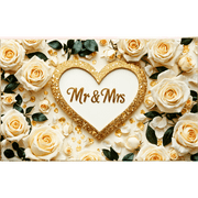 Mr. & Mrs. Romantic Wedding Banner Waterproof Polyester 180x110cm Perfect for Receptions Garden Parties Home Decor