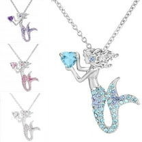 Fashion Mermaid Love Necklace Female Cartoon Niche
