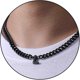 thumbnail image 1 of Collar de cadena de eslabones cubanos Yashi con inicial Az para niños hombres y mujeres acero inoxidable 6,5 mm 18 + 2 pulgadas negro modelo 20, 1 of 5