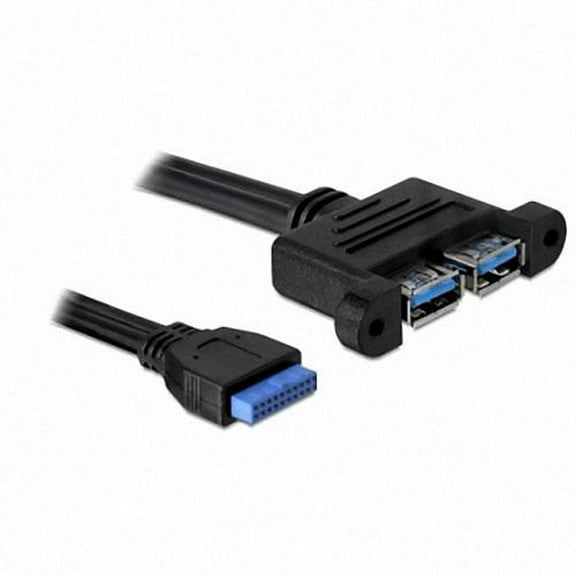 Chenyang CY Dual Port USB 3.0 Female Panel Type to Motherboard 20Pin Header Cable 50cm Cable