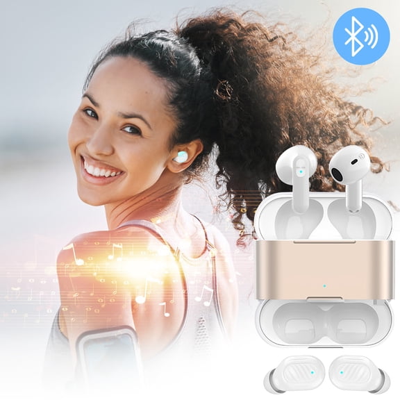 QTOCIO Bluetooth Headphones, Wireless Earbuds Wireless Bluetooth Headphones With Charging Case Dual Stereo Headphones