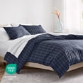 thumbnail image 6 of Bare Home Luxury Duvet Cover and Sham Set - Premium 1800 Collection - Ultra-Soft - Twin/Twin-XL, Grid - Midnight/White, 2-Pieces, 6 of 6