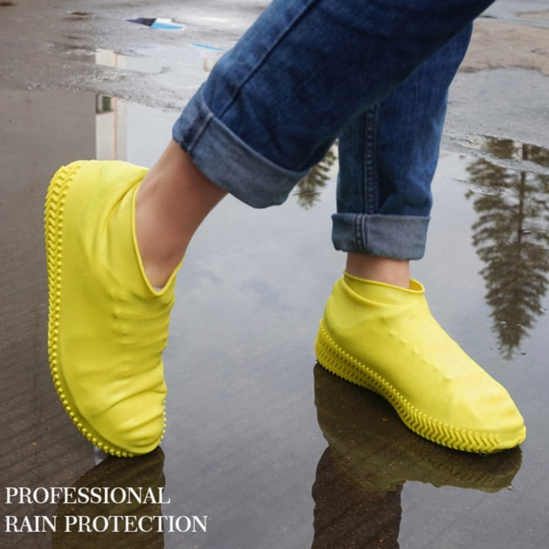 Rain Boot Waterproof Shoes Cover Women Men Kids Reusable PVC Rubber Sole Overshoes Galoshes M 
