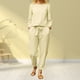 thumbnail image 3 of Trajes De 2 Piezas Conjunto de pantalones de 2 piezas de lino y algodón, ropa diaria de mujer de manga larga (Beige XXXL) Ygjytge para Mujer Beige T XL, 3 of 7