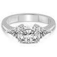 thumbnail image 3 of 3 Carat IGI Certified Cushion Shape Lab Grown Diamond Engagement Ring | 14K White Gold |Caroline Three Stone Side Trillion Diamond Ring | FG-VS1-VS2 Quality Friendly Diamonds, 3 of 5