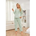 thumbnail image 4 of U2SKIIN Womens Fleece Cute Pajama Set, Soft Warm Pjs for Women 2 Piece Fluffy Sleepwear Plush Pajamas Button Down（Light Green，M）, 4 of 5